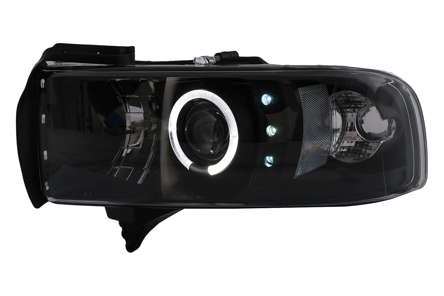 Angel Eyes Scheinwerfer für Dodge RAM III 2002-2006 Schwarz Headlights Carpartstuning Austria