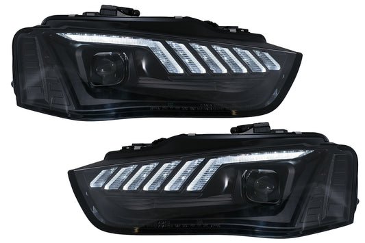 Full LED Scheinwerfer für Audi A4 B8.5 Facelift 12-15 Dynamisch Schwarz A4 B9.5 Look CarPartsTuning