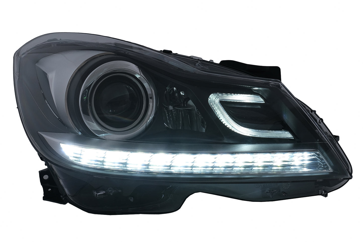 LED TFL Scheinwerfer für Mercedes C-Klasse W204 S204 MOPF 2011–2014 Schwarz Carpartstuning Austria