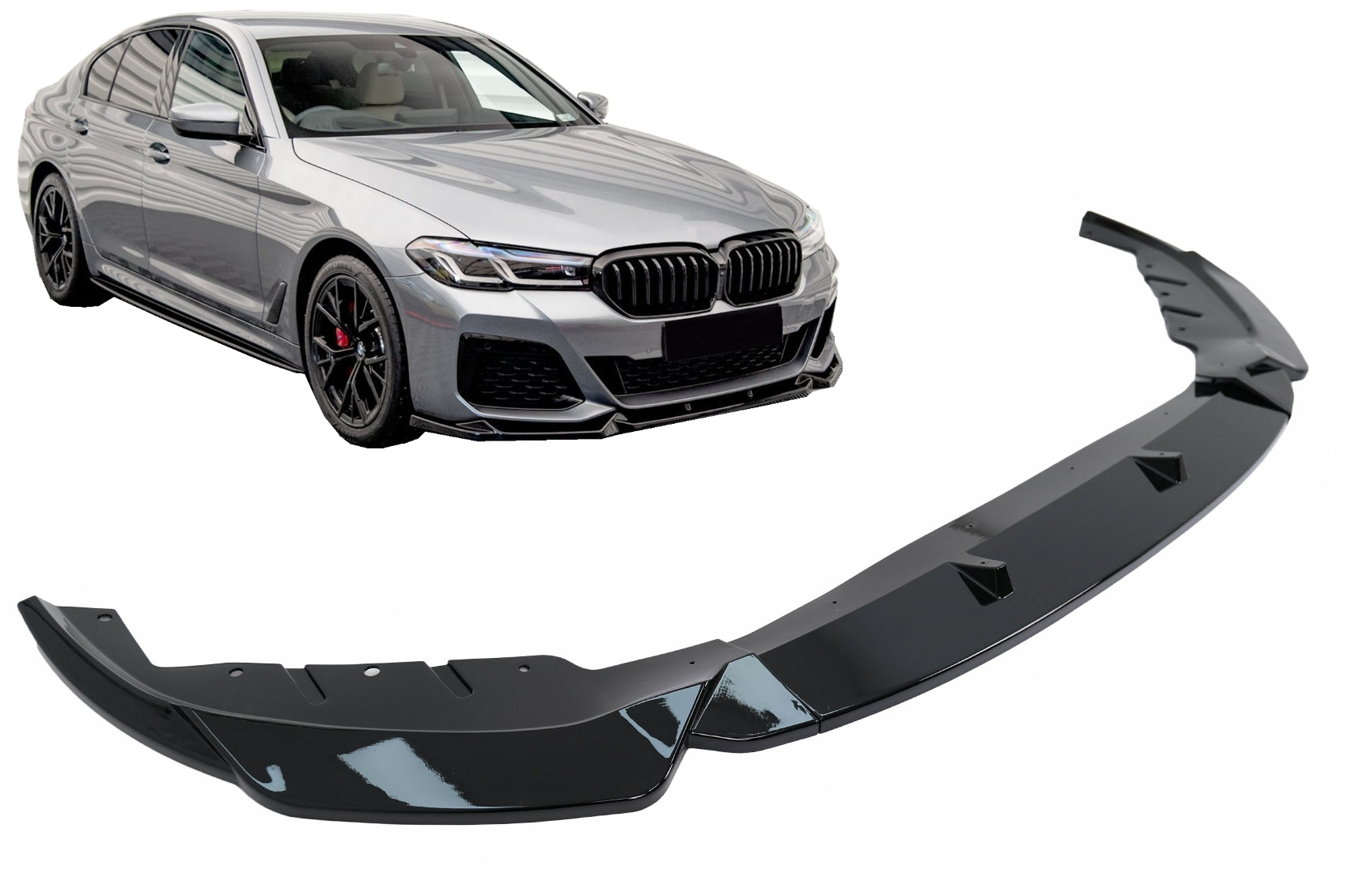 Stoßstange Spoiler Lippe für BMW 5er G30 Limousine G31 Touring LCI 07.2020+ M Sportdesign Glänzend Schwarz Carpartstuning Austria