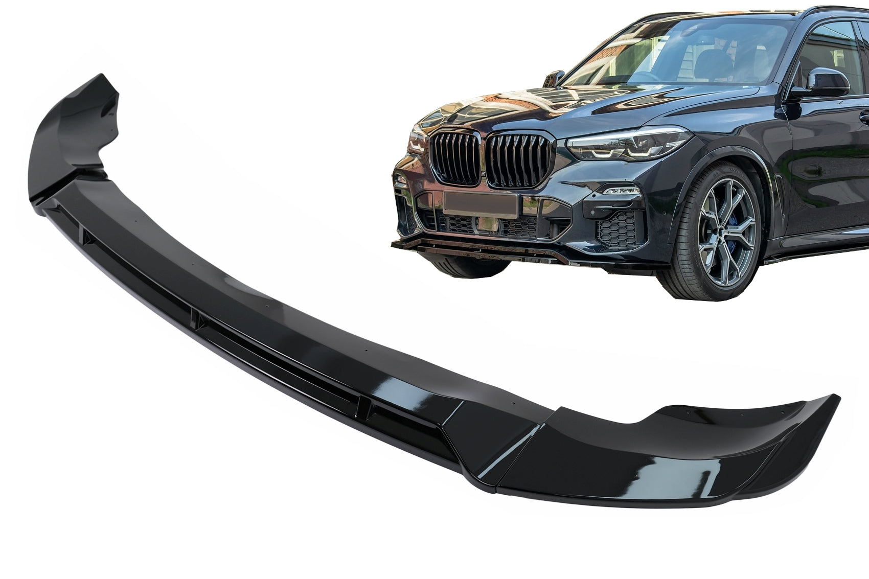 Spoilerlippe Stoßstange Spoiler Lippenschürze für BMW X5 G05 M-Paket 2018+ M Sport Glänzend Schwarz Carpartstuning Austria