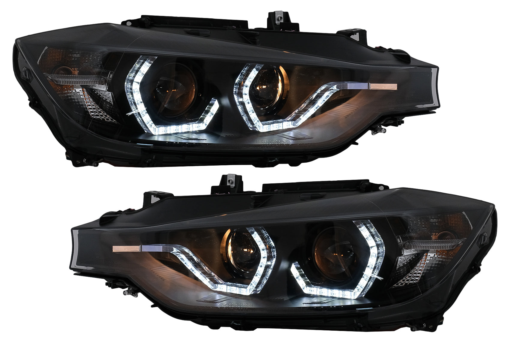 Angel Eyes Scheinwerfer LED DRL für BMW 3 F30 F31 Limousine Touring 10.11-05.15 Schwarz Carpartstuning Austria