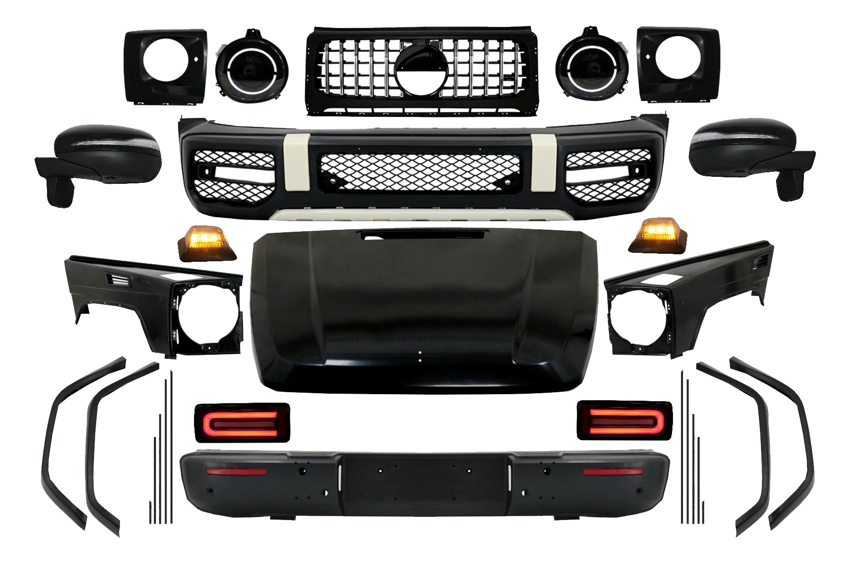 Bodykit 2018 G63 New Style Umbau für Mercedes G-Klasse W463 08-17 Carpartstuning Austria