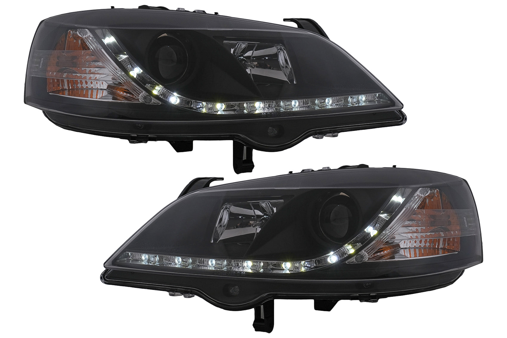 LED Tagfahrlichter für Opel Astra G 09.1997–02.2004 schwarzes Tagfahrlicht Carpartstuning Austria