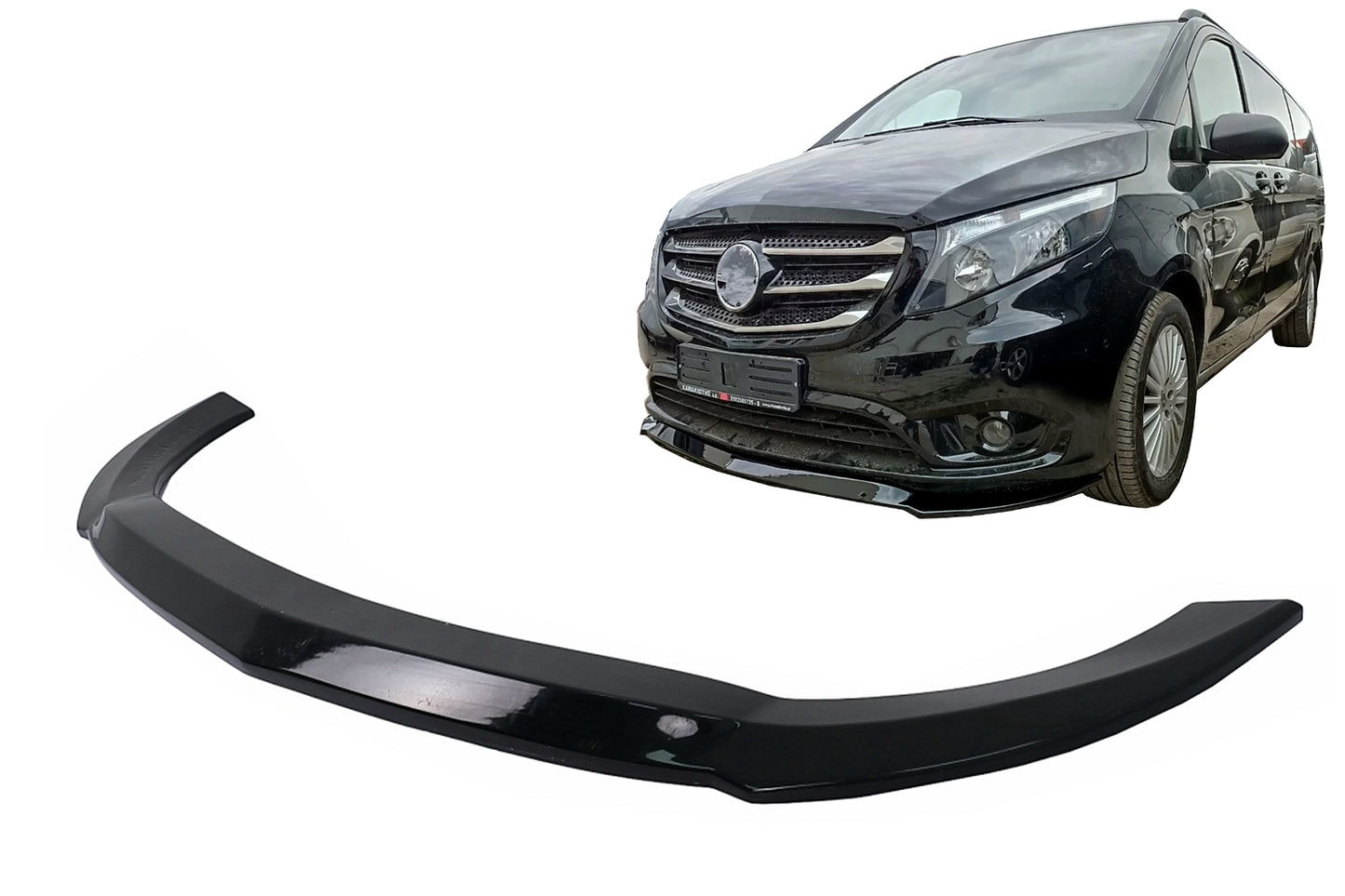 Stoßstange Lippe Erweiterung Für Mercedes V-Klasse W447 2014+ nur Standard Edition Schwarz Carpartstuning Austria