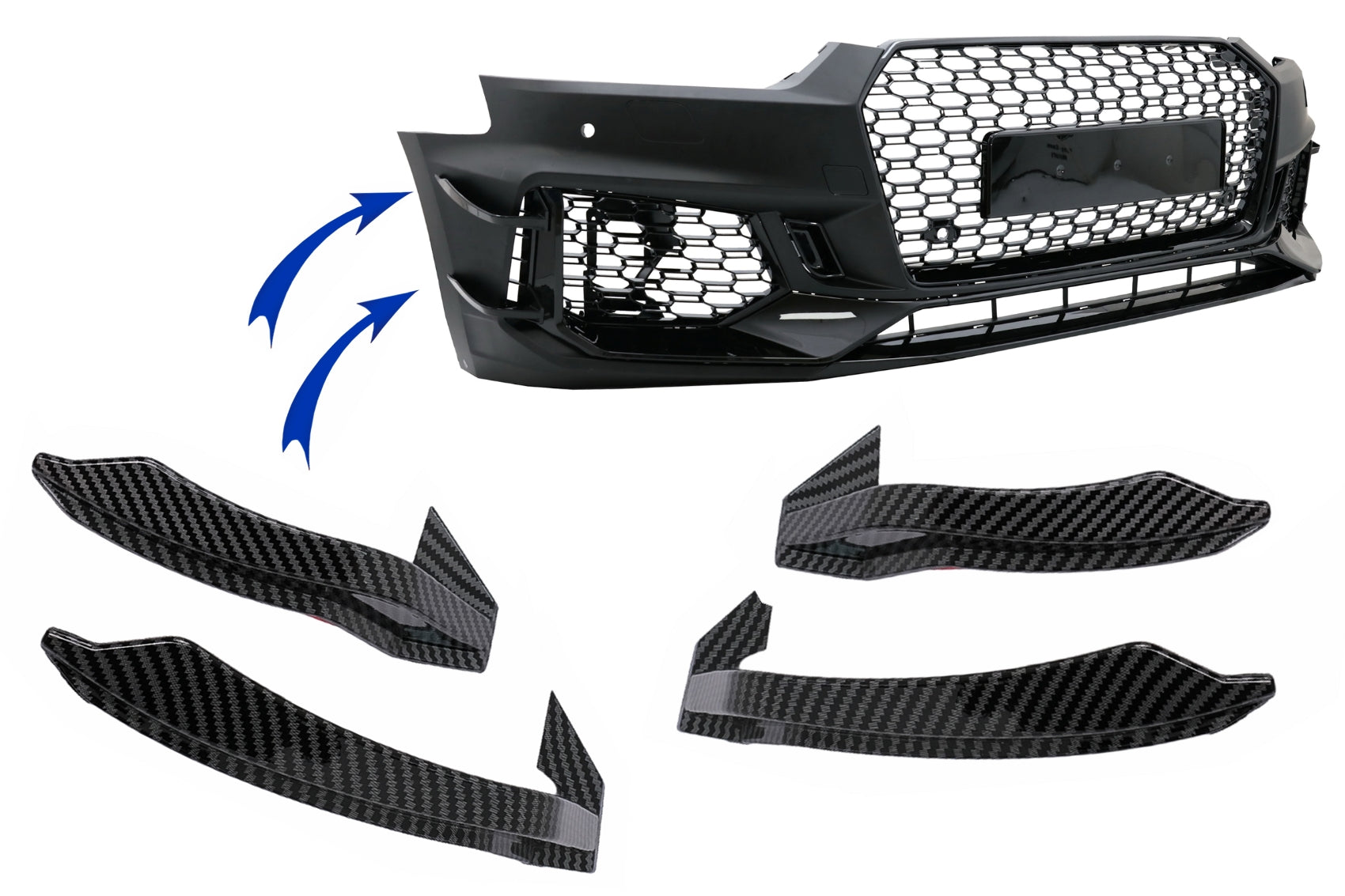 Flossen Finnen Klappen für Audi A5 F5 17-19 nur Stoßstange Quattro RS5 Design Carpartstuning Austria