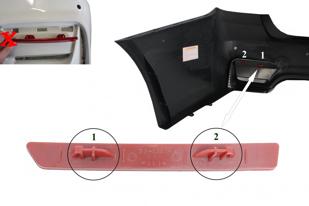 LINKE Roter Reflektor für BMW 3 F30 11-19 E92 E93 Coupe Cabrio 06-14 4er F32 F33 F36 13-19 nur für EVO Look Heckstoßstange Carpartstuning Austria