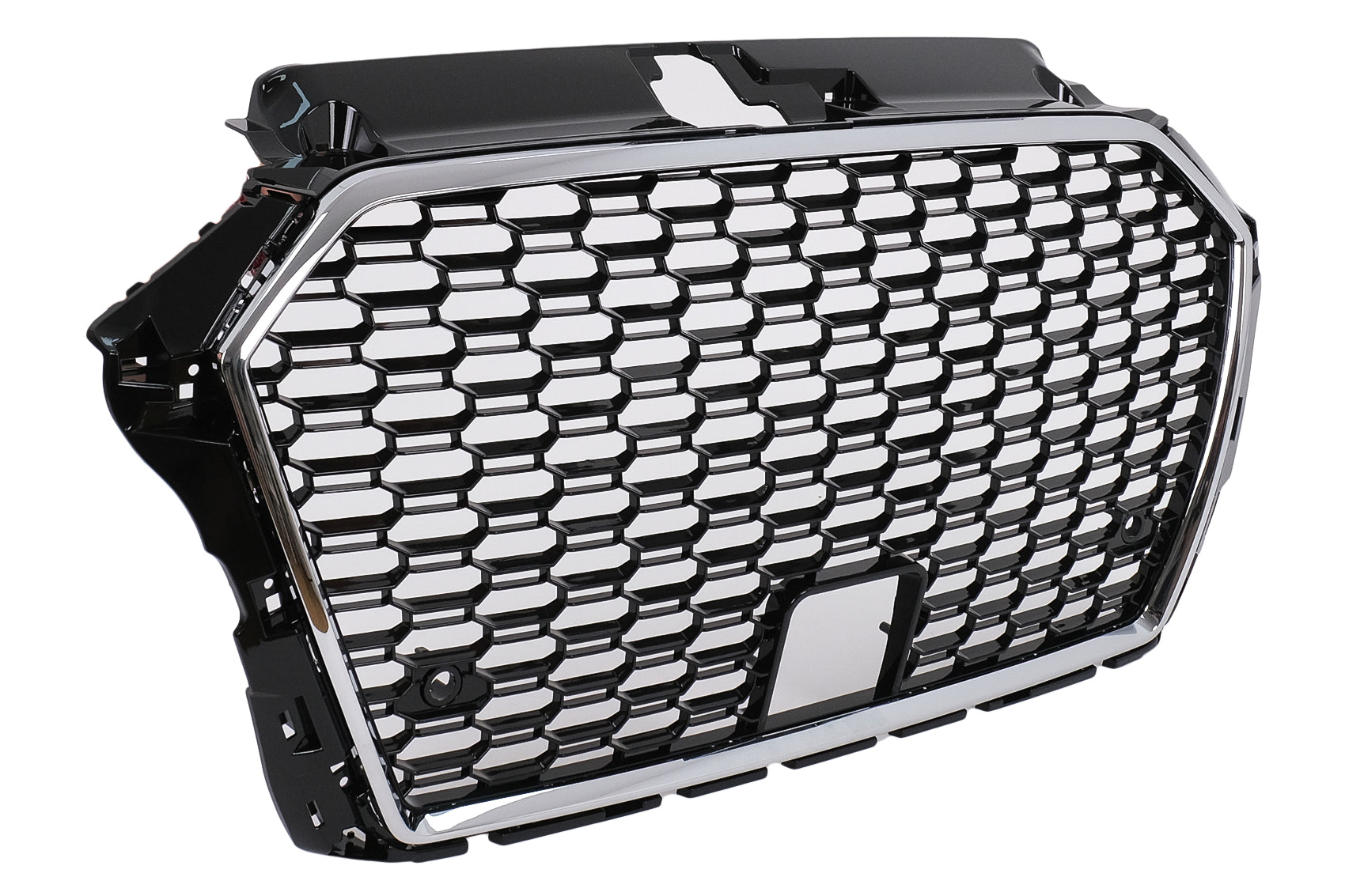 Kühlergrill für Audi A3 8V Facelift 2017-2019 RS3 Design Schwarz Chrom ohne Emblem Carpartstuning Austria