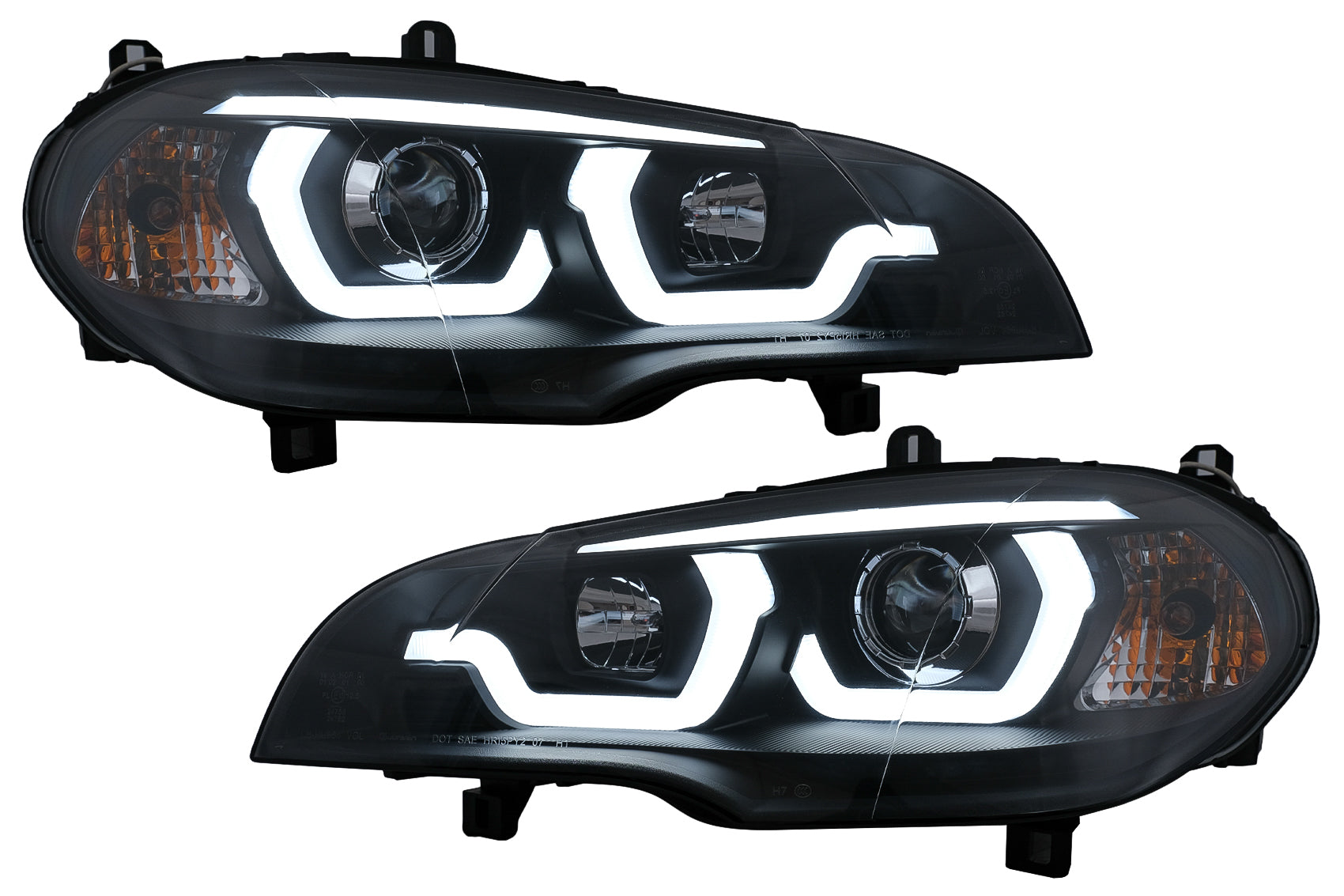 LED TFL Tagfahrlicht Angel Eyes Scheinwerfer für BMW X5 E70 2007-2013 Schwarz Carpartstuning Austria