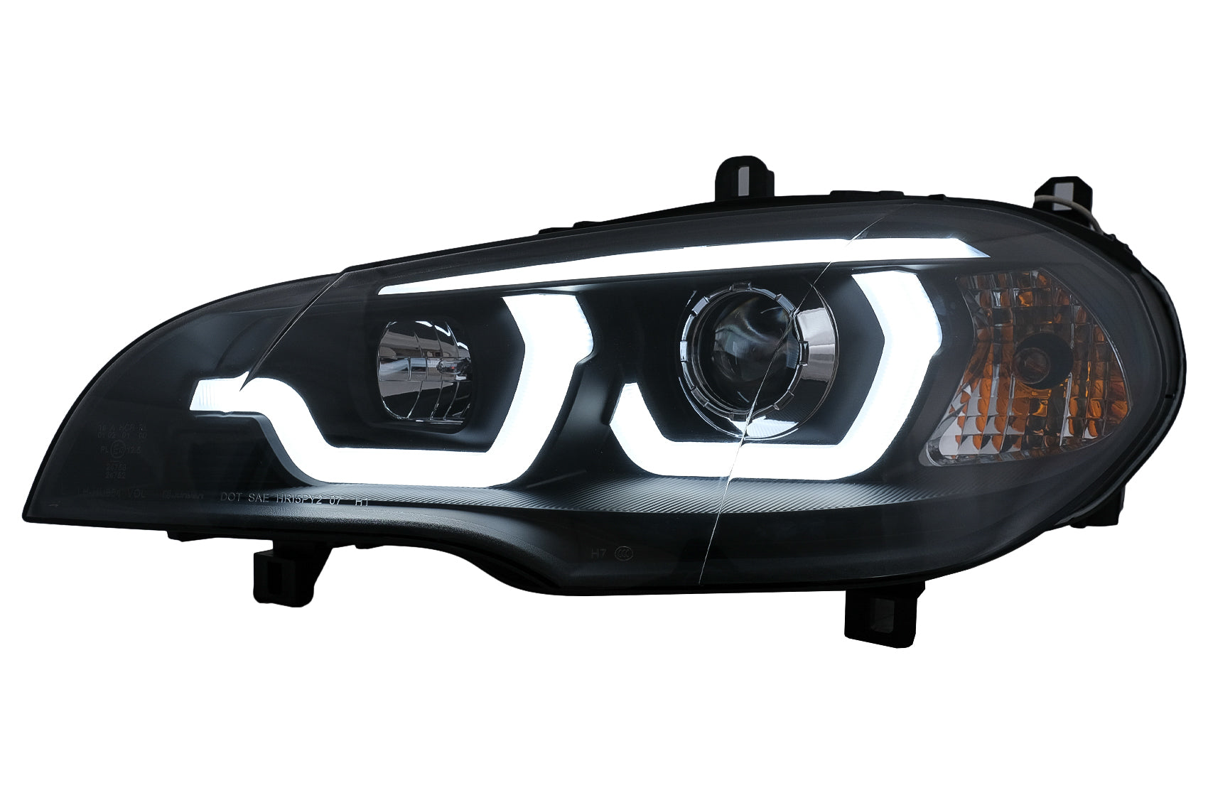 LED TFL Tagfahrlicht Angel Eyes Scheinwerfer für BMW X5 E70 2007-2013 Schwarz Carpartstuning Austria