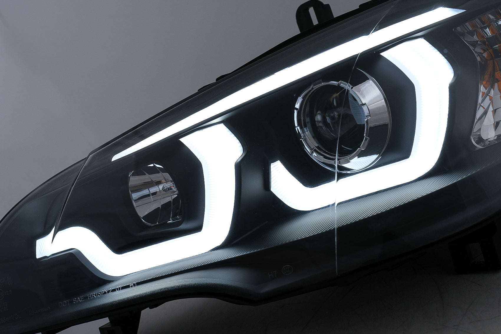 LED TFL Tagfahrlicht Angel Eyes Scheinwerfer für BMW X5 E70 2007-2013 Schwarz Carpartstuning Austria