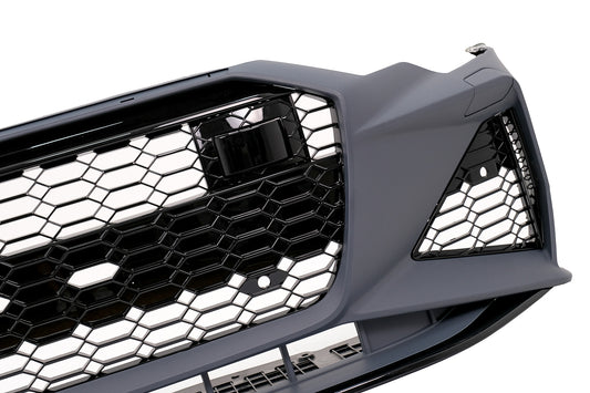 Frontstoßstange für Audi A6 C8 4K 2018+ RS6 Look Zentraler Grill Glänzend schwarz Carpartstuning Austria