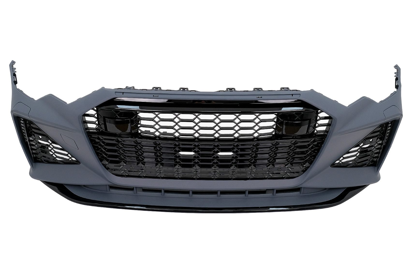 Frontstoßstange für Audi A6 C8 4K 2018+ RS6 Look Zentraler Grill Glänzend schwarz Carpartstuning Austria