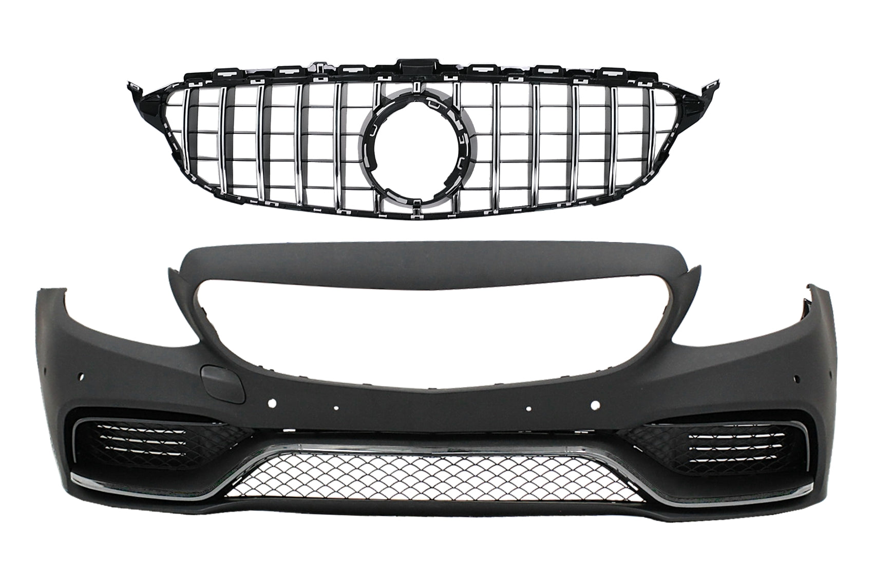 Stoßstange Kühlergrill für Mercedes C-Klasse W205 S205 C205 A205 03.2018-2020 C63 Design Carpartstuning Austria