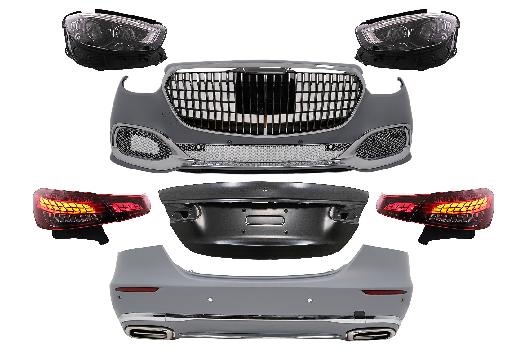 Kompletter Umbau-Bodykit für Mercedes E-Klasse W213 16-19 zum Facelift 2020 M-Design Carpartstuning Austria