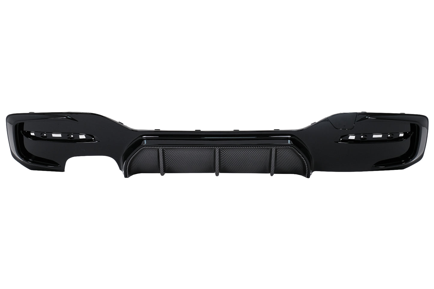 Stoßstange Luftverteiler Diffusor Linker Doppelt Auslauf für BMW 1er F20 F21 LCI 15-19 Schwarz & Carbon Look Carpartstuning Austria