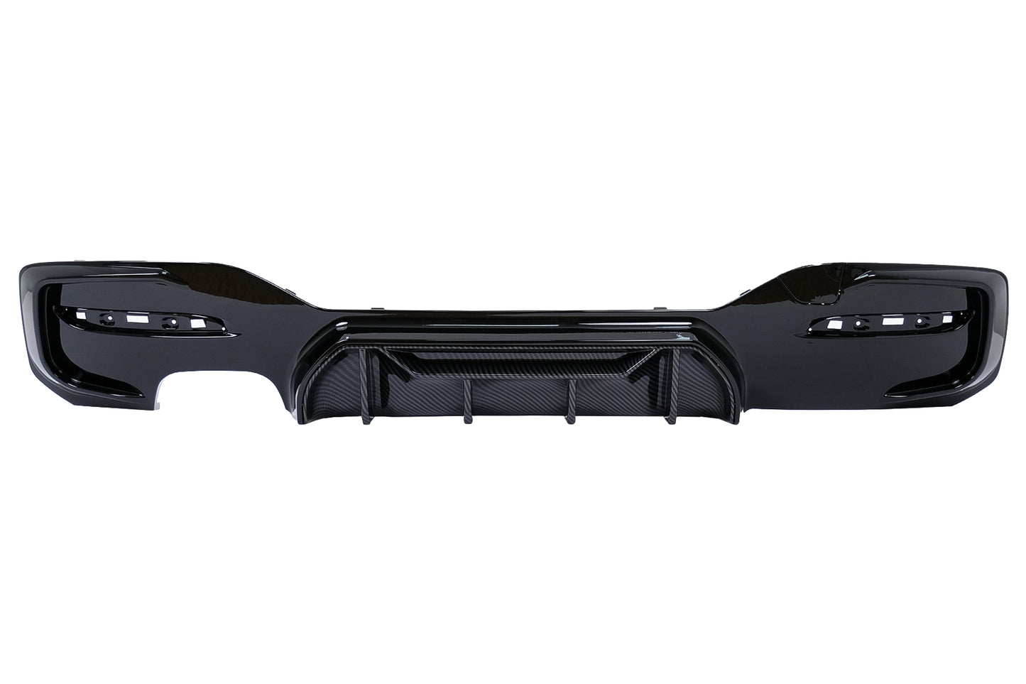 Stoßstange Luftverteiler Diffusor Linker Doppelt Auslauf für BMW 1er F20 F21 LCI 15-19 Schwarz & Carbon Look Carpartstuning Austria