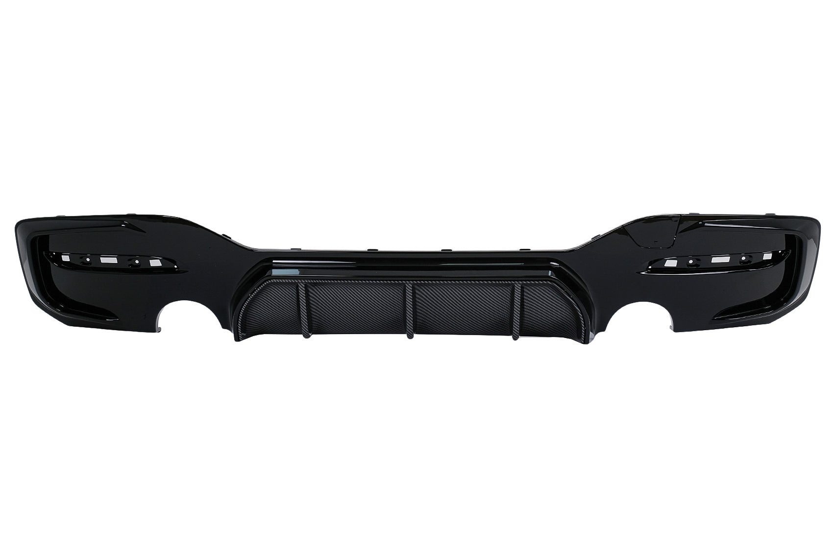 Diffusor für Heckstoßstange Doppelausgang für Einzelauspuff für BMW 1er F20 F21 LCI 2015-2019 Glänzend schwarz Carpartstuning Austria