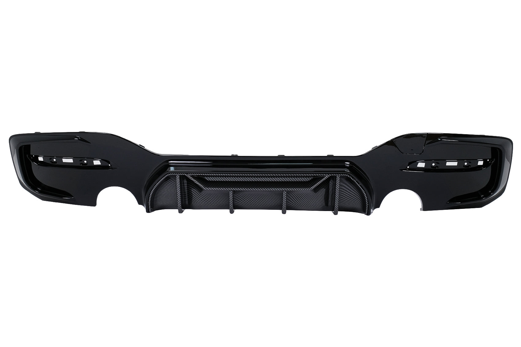Stoßstange Luftverteiler Diffusor Zwilling Auslauf Einzel für BMW 1er F20 F21 LCI 15-19 Schwarz & Carbon Look Carpartstuning Austria