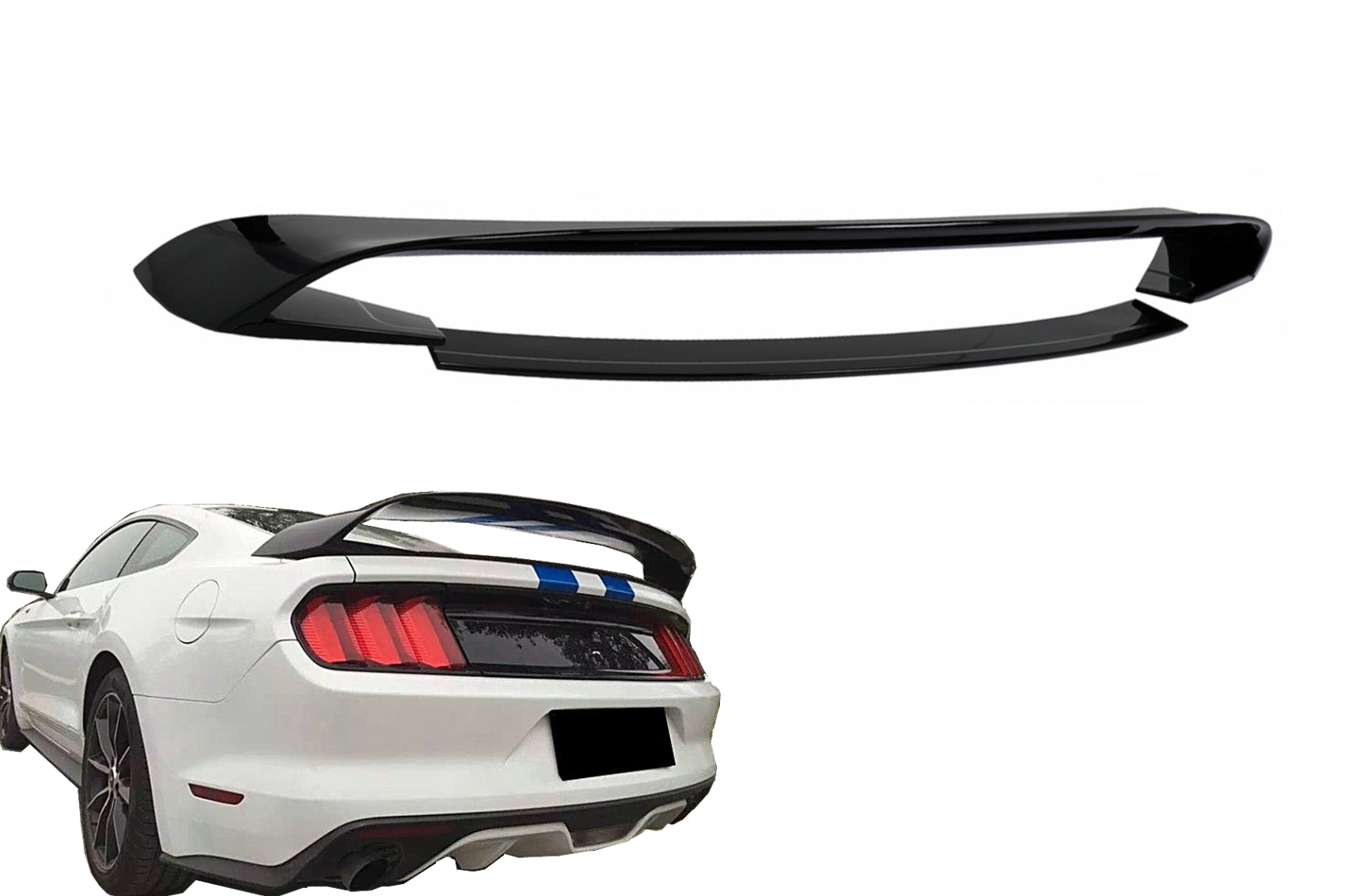 Kofferraumspoiler für Ford Mustang Mk6 VI 6 Generation 15-20 GT350 Look Glänzend schwarz Carpartstuning Austria