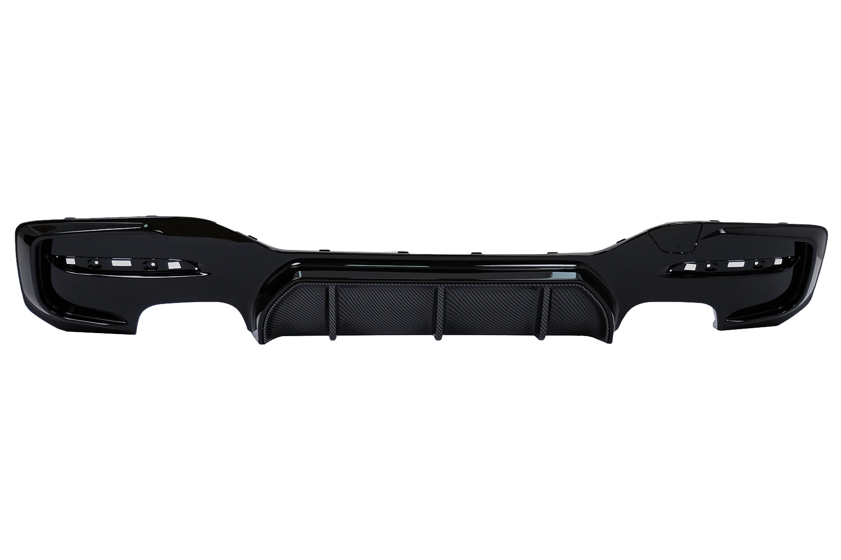 Stoßstange Luftverteiler Twin Double Outlet für BMW 1 F20 F21 LCI 15-06.19 Schwarz & Carbon-Look Carpartstuning Austria