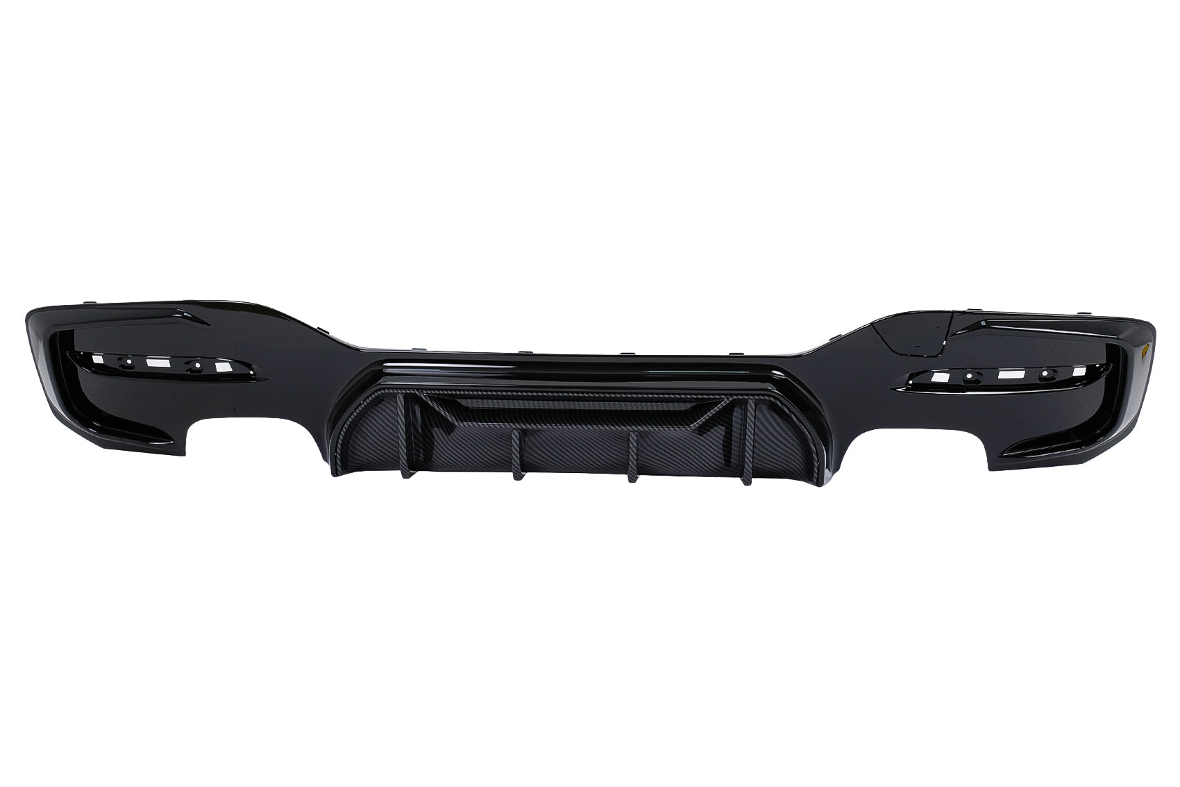 Stoßstange Luftverteiler Diffusor Doppelt-Twin-Auslass für BMW 1er F20 F21 LCI 15-19 Schwarz & Carbon Look Carpartstuning Austria