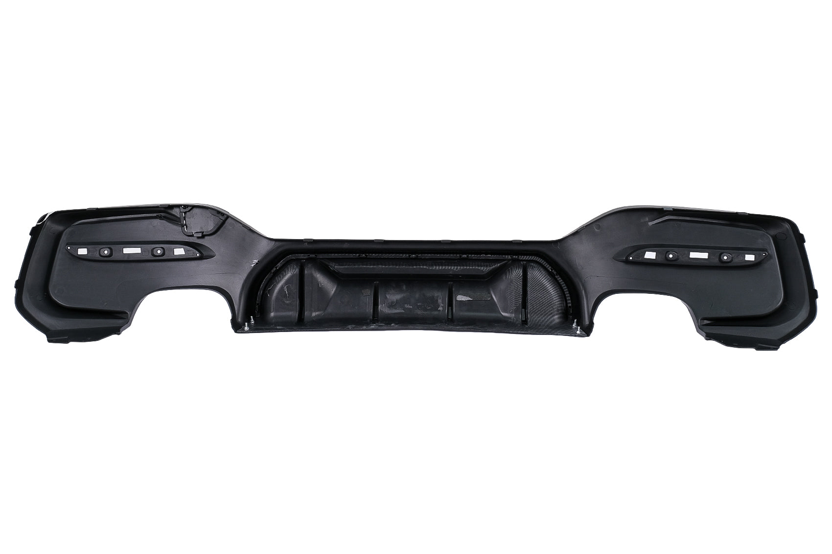 Stoßstange Luftverteiler Diffusor Doppelt-Twin-Auslass für BMW 1er F20 F21 LCI 15-19 Schwarz & Carbon Look Carpartstuning Austria