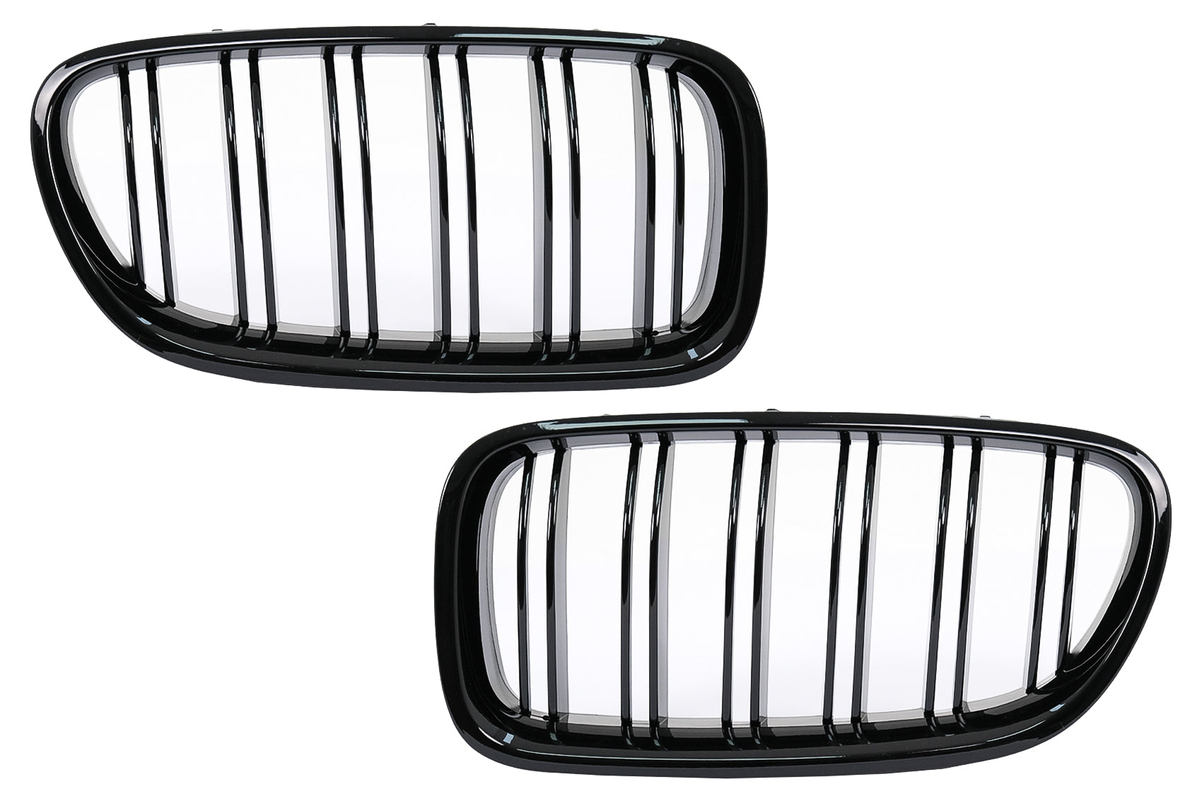 Nierengitter Kühlergrill für BMW 5er F10 F11 10-17 Doppelstreifen M-Design Glänzend Schwarz Carpartstuning Austria
