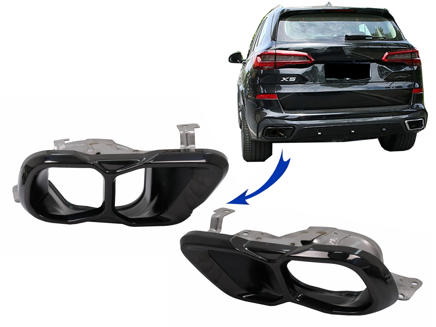 Endrohre Auspuffspitzen für BMW X5 G05 X6 G06 X7 G07 M-Paket 2018+ M Sport Design Carpartstuning Austria