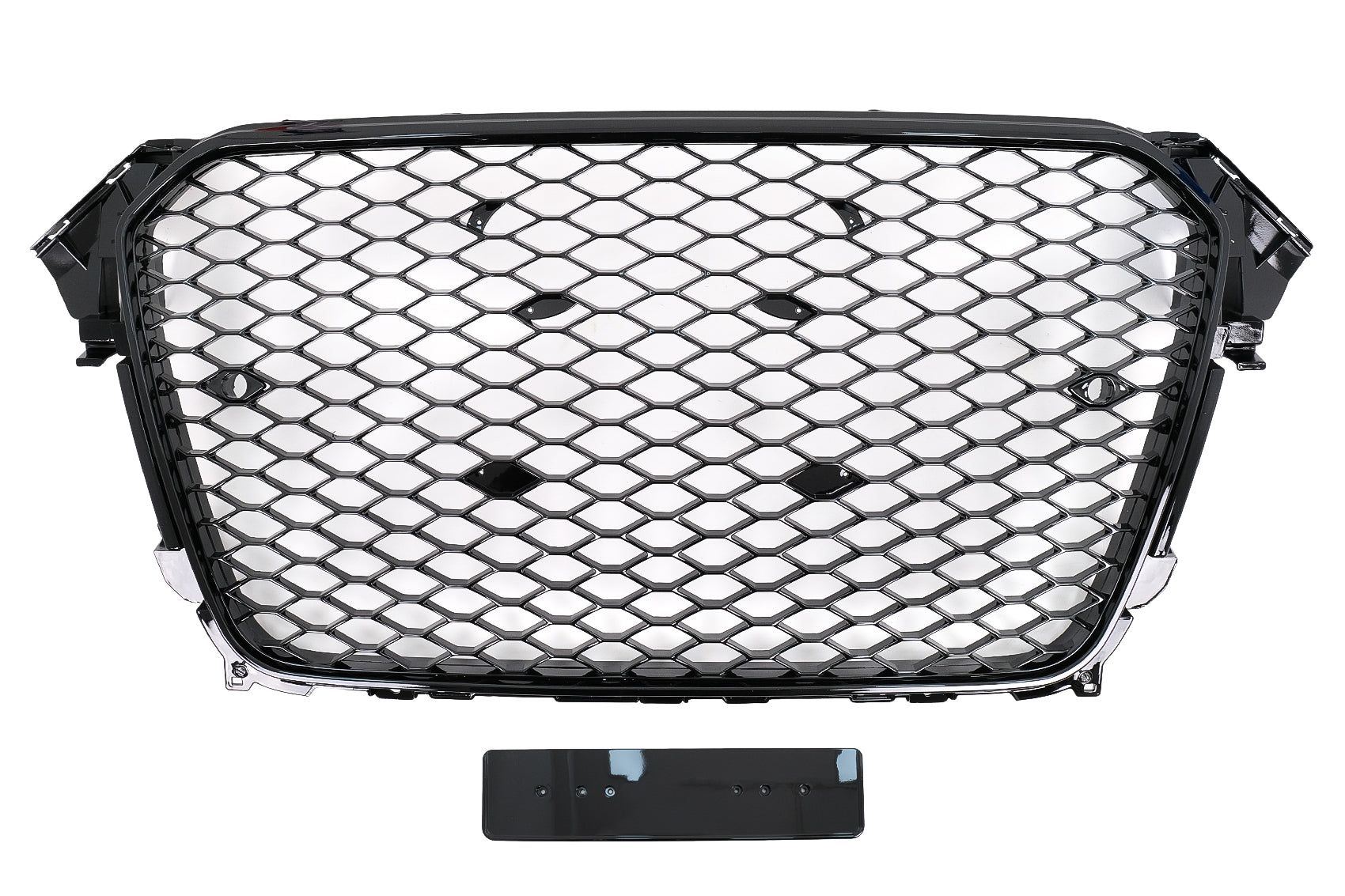 Kühlergrill für AUDI A4 B8 MOPF 12-15 RS Look Glänzend Schwarz PDC ohne Emblem Carpartstuning Austria