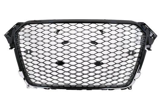 Kühlergrill für AUDI A4 B8 MOPF 12-15 RS Look Glänzend Schwarz PDC ohne Emblem Carpartstuning Austria