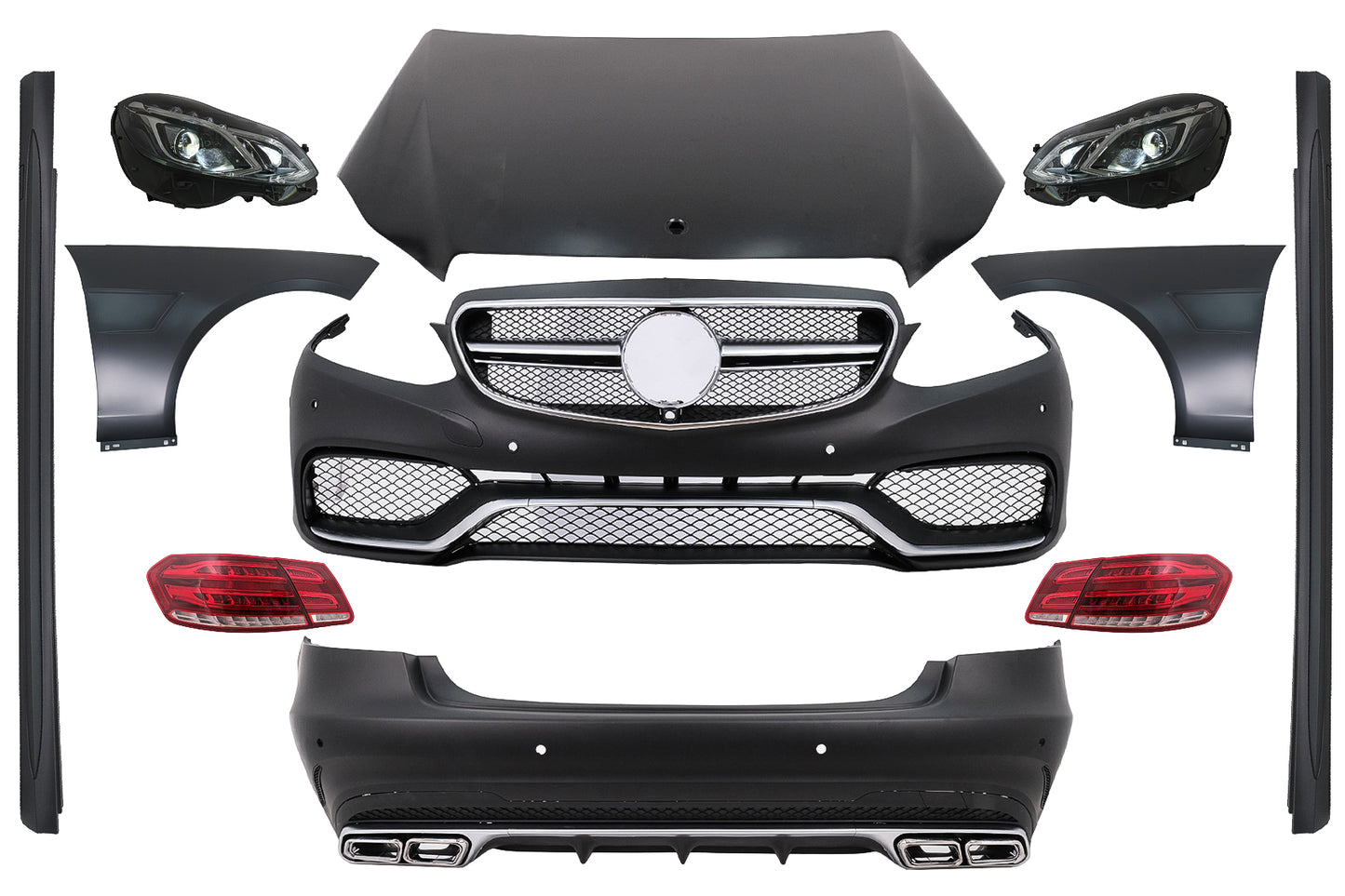 Bodykit für Mercedes E-Klasse W212 09-12 Umbau auf Facelift E63 Look Stoßstange Carpartstuning Austria