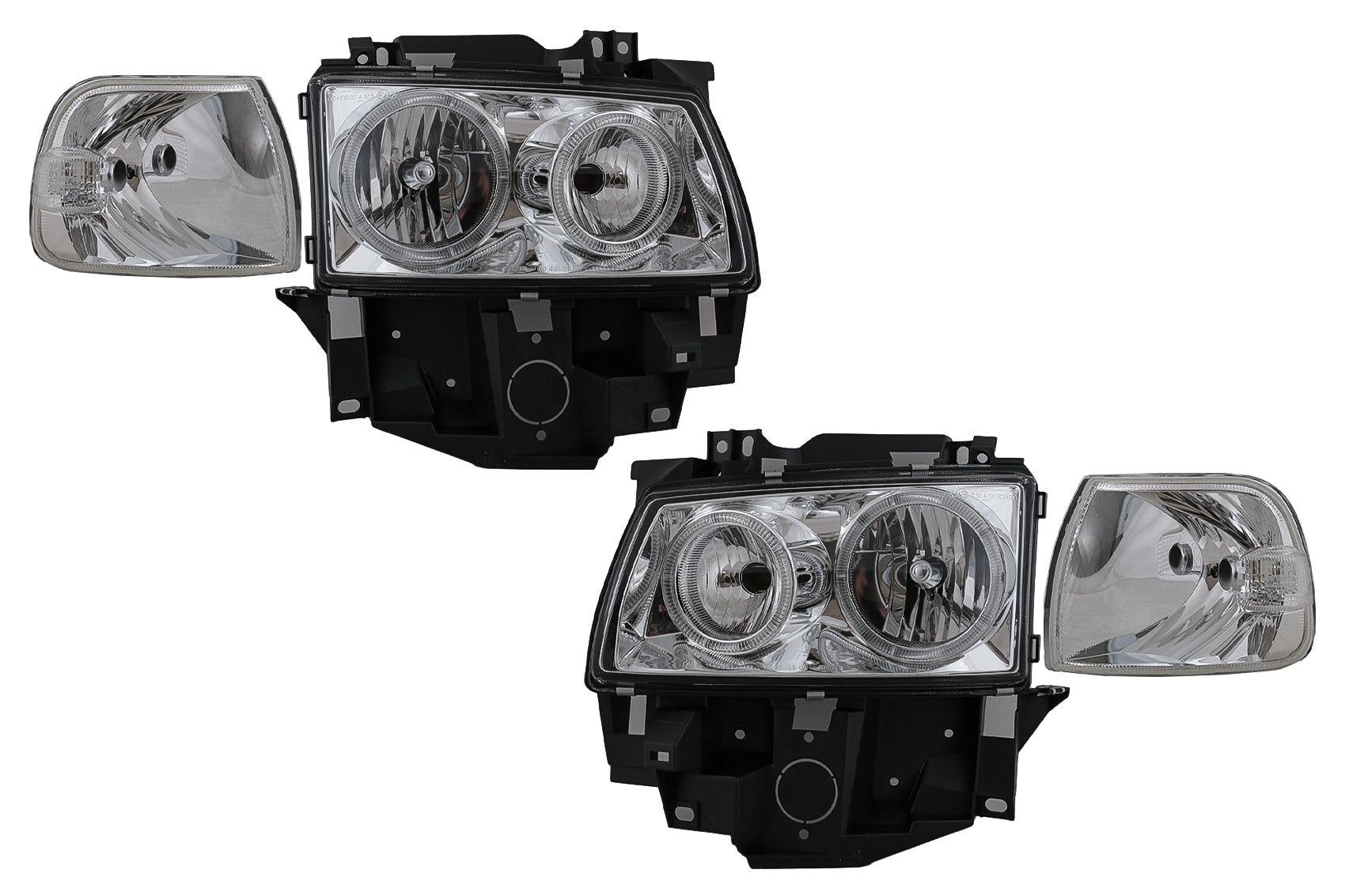 Angel Eyes Scheinwerfer für VW Transporter T4 BUS 08.1996-03.2003 Chrom Headlights Carpartstuning Austria