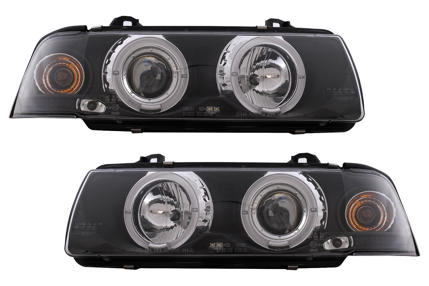Angel Eyes Scheinwerfer für BMW 3er E36 Coupe Cabrio 1991-08.1999 Schwarz Headlights Carpartstuning Austria