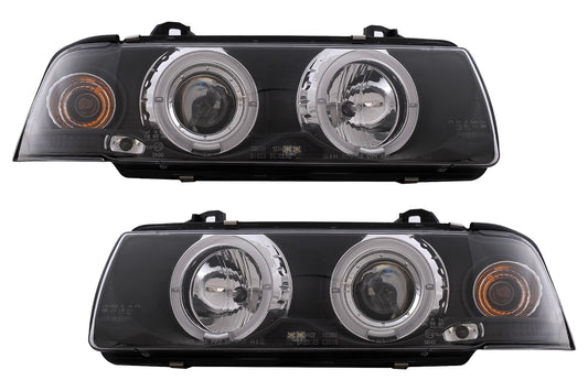 Angel Eyes Scheinwerfer für BMW 3er E36 Coupe Cabrio 1991-08.1999 Schwarz Headlights Carpartstuning Austria