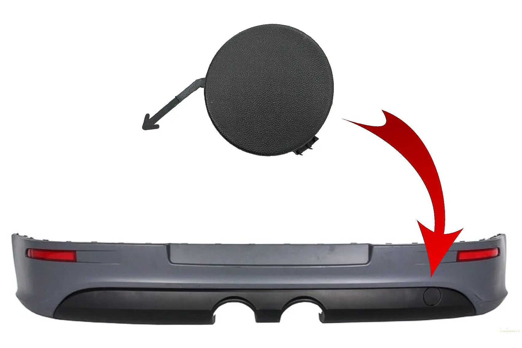 Abschlepphakenabdeckung Heckstoßstangenverlängerung Passend Für VW Golf 5 V (2003-2007) R32 Design KITT