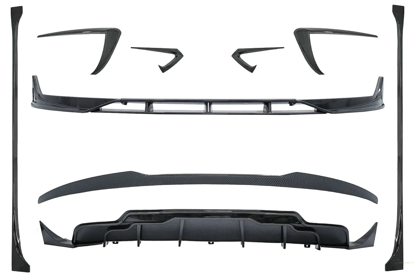 Aero Bodykit Erweiterung Passend Für Tesla Model 3 (2017-Up) Carbon Look KITT