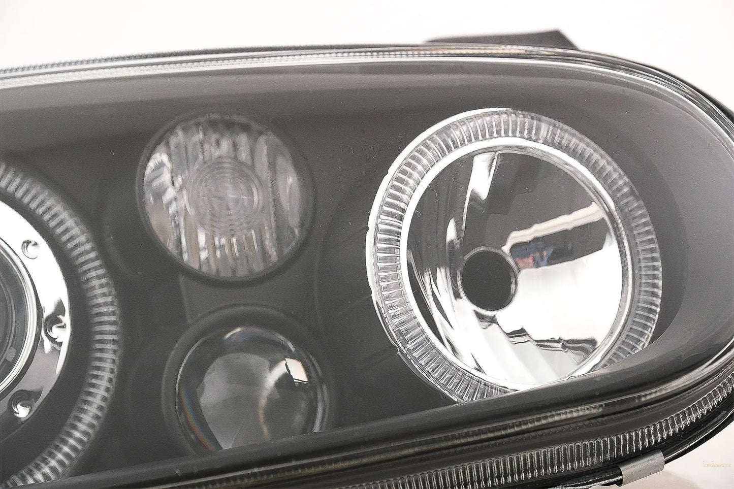 Angel Eyes Scheinwerfer Dual Halo Felgen Passend Für VW Golf IV 4 Cabriolet Hatchback Variante (09.1997-09.2003) Schwarz LHD Oder RHD KITT Lightning