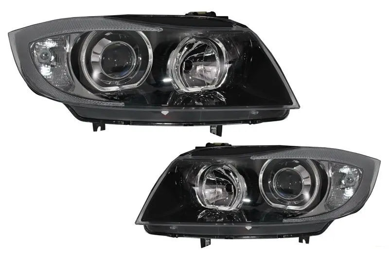 Angel Eyes Scheinwerfer Passend Für BMW 3er E90 Limousine E91 Touring (03.2005-2011) Schwarz KITT Specials