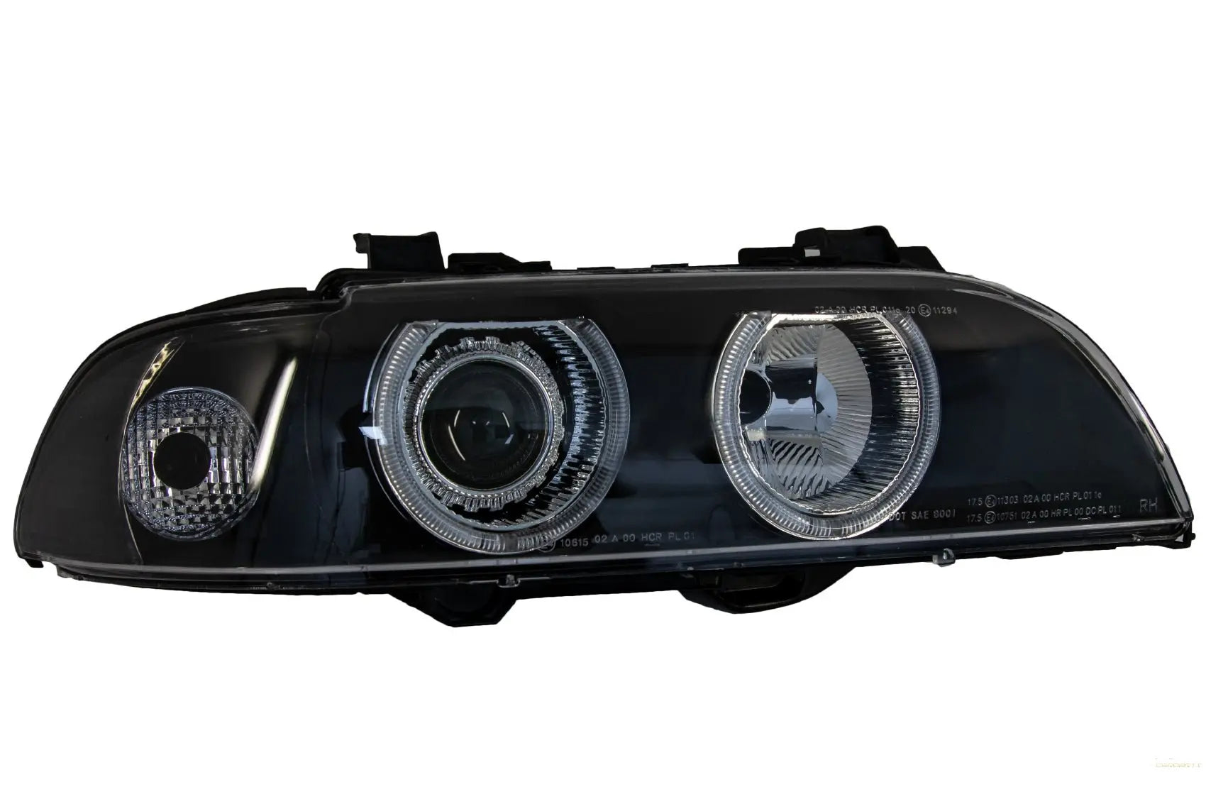 Angel Eyes Scheinwerfer Passend Für BMW 5er E39 Limousine Touring (1996-2003) Schwarzgrau Edition KITT Specials