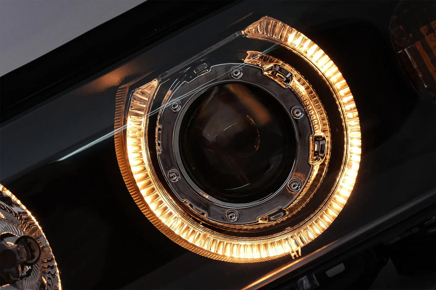 Angel Eyes Scheinwerfer Passend Für BMW 5er E39 (1995-2000) Schwarz KITT Lightning