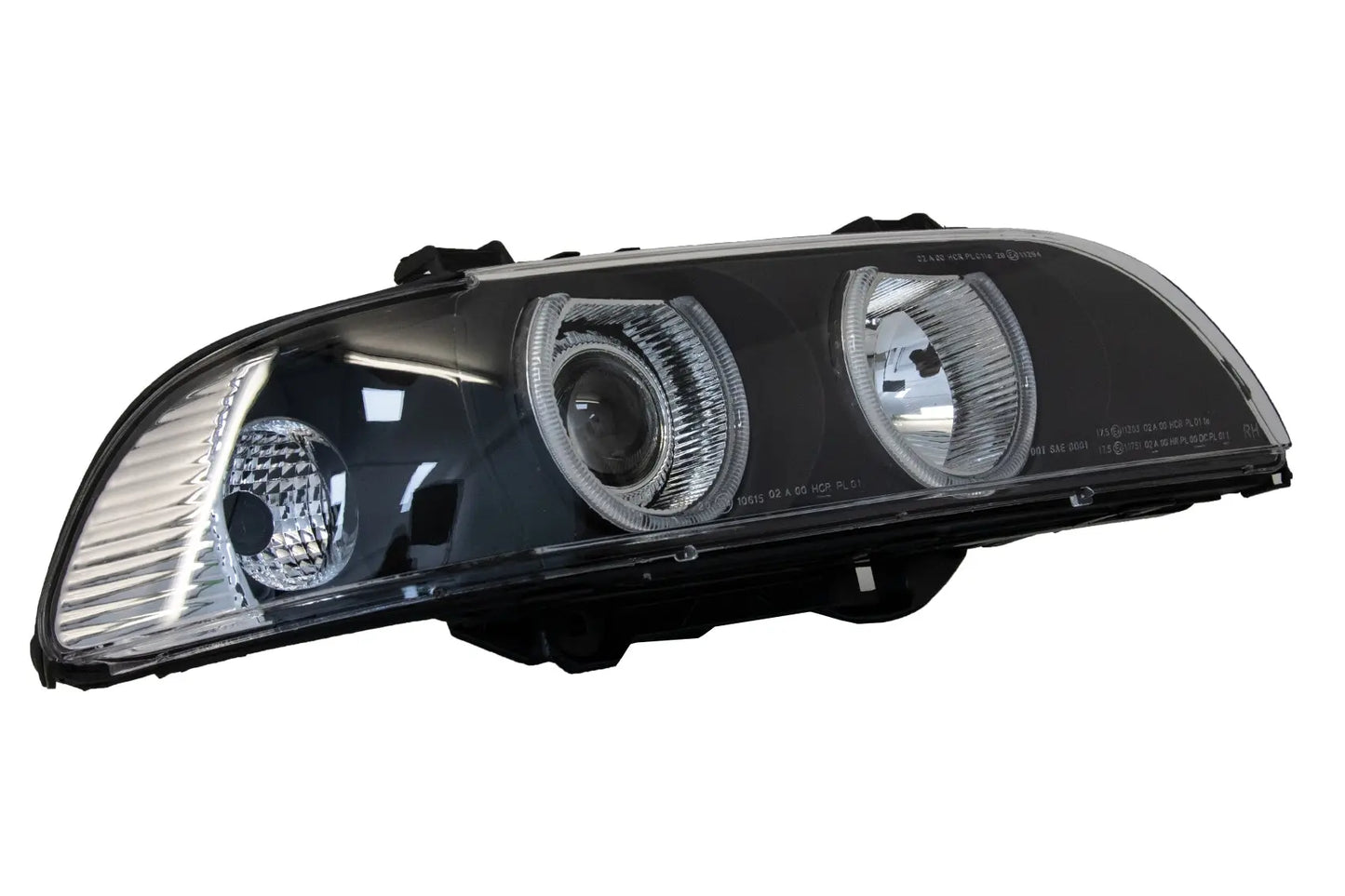Angel Eyes Scheinwerfer Passend Für BMW 5er E39 (1996-2003) Facelift Design Black Chrom Edition KITT Specials