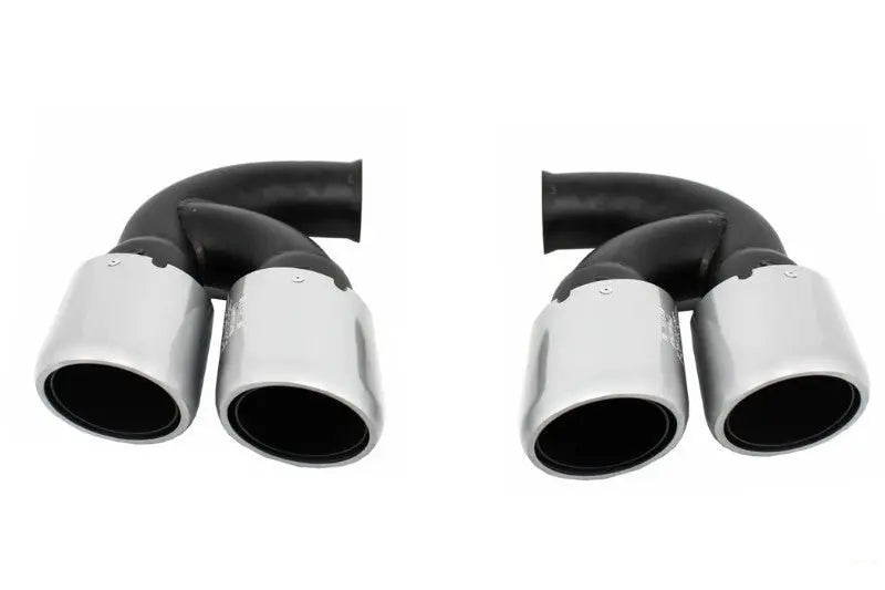 Auspuffblenden Passend Für Porsche Cayenne 92a V6 V8 Benzin (05.2010-09.2014) GTs Design Silber KITT