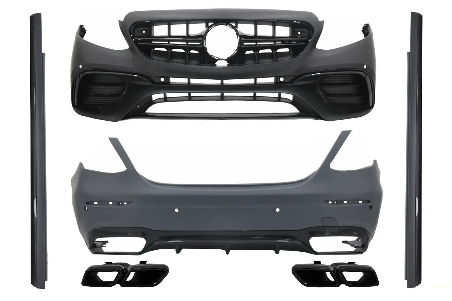 Bodykit Passend Für Mercedes E-Klasse W213 (2016-2019) E63 Design Mit Endschalldämpfer Schwarz KITT