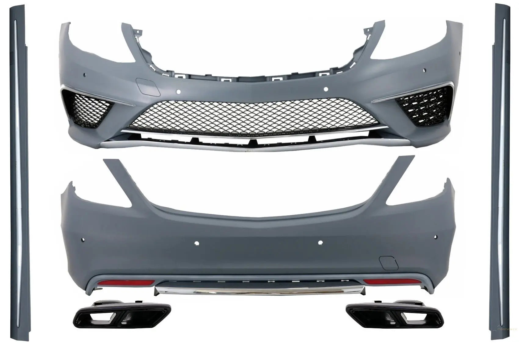 Bodykit Passend Für Mercedes W222 S-Klasse Langer Radstand (2013-06.2017) Seitenschweller Lange Ausführung Endschalldämpfer KITT