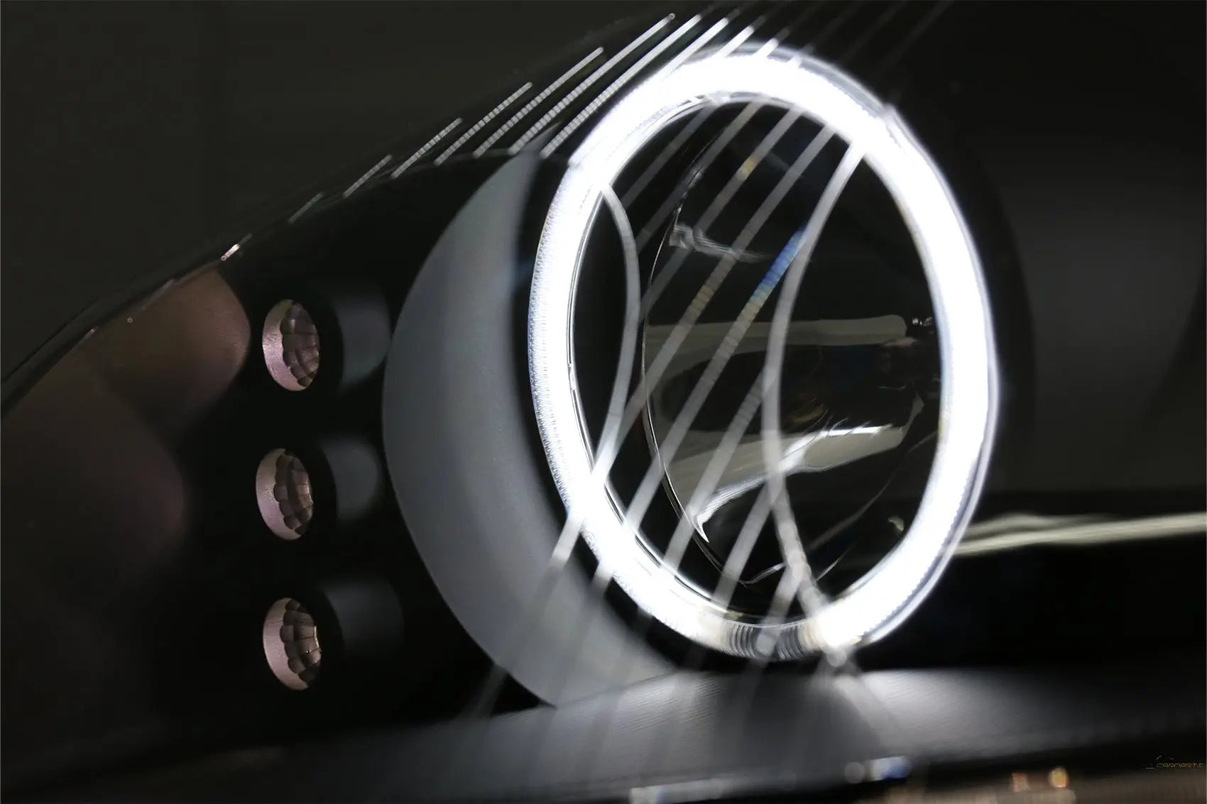 Ccfl Angel Eyes LED Scheinwerfer Passend Für VW Golf V 5 Jetta 5 (2004-2009) Schwarz KITT Specials