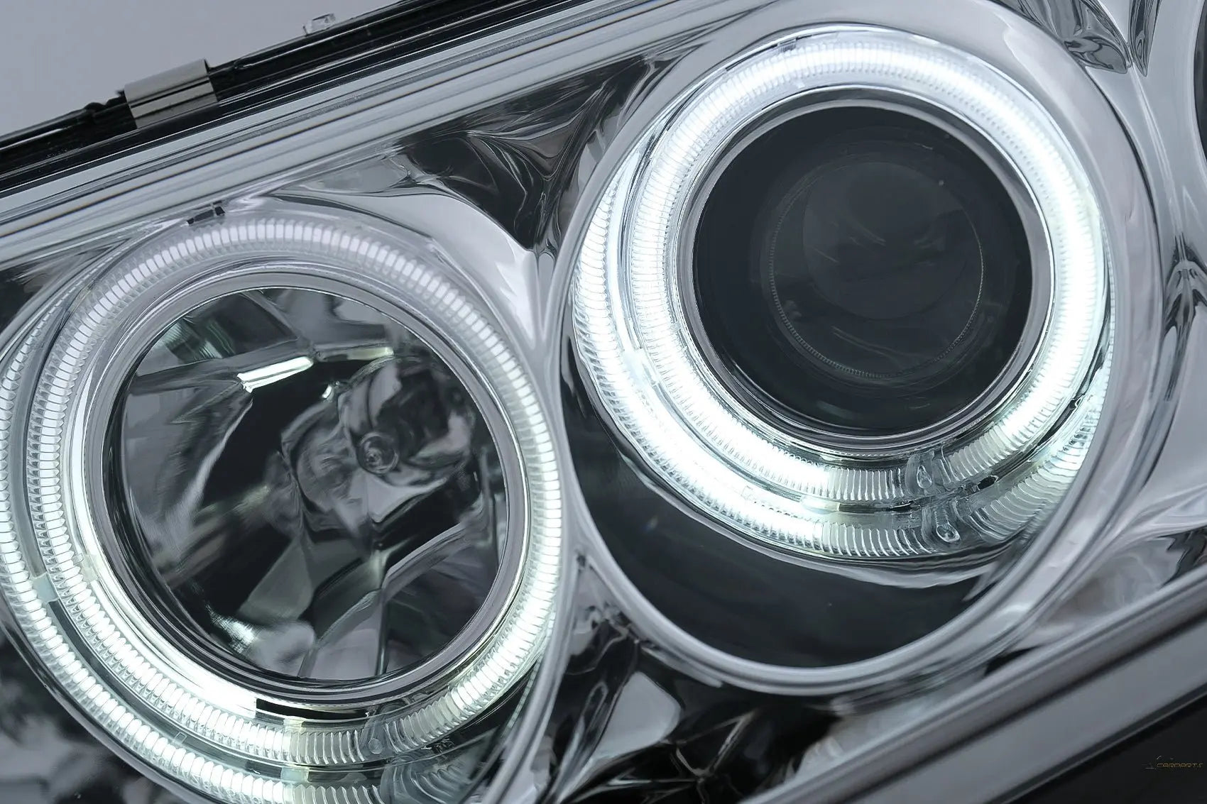 Ccfl Angel Eyes Scheinwerfer Passend Für Skoda Fabia (12.1999-2008) Chrom KITT Lightning