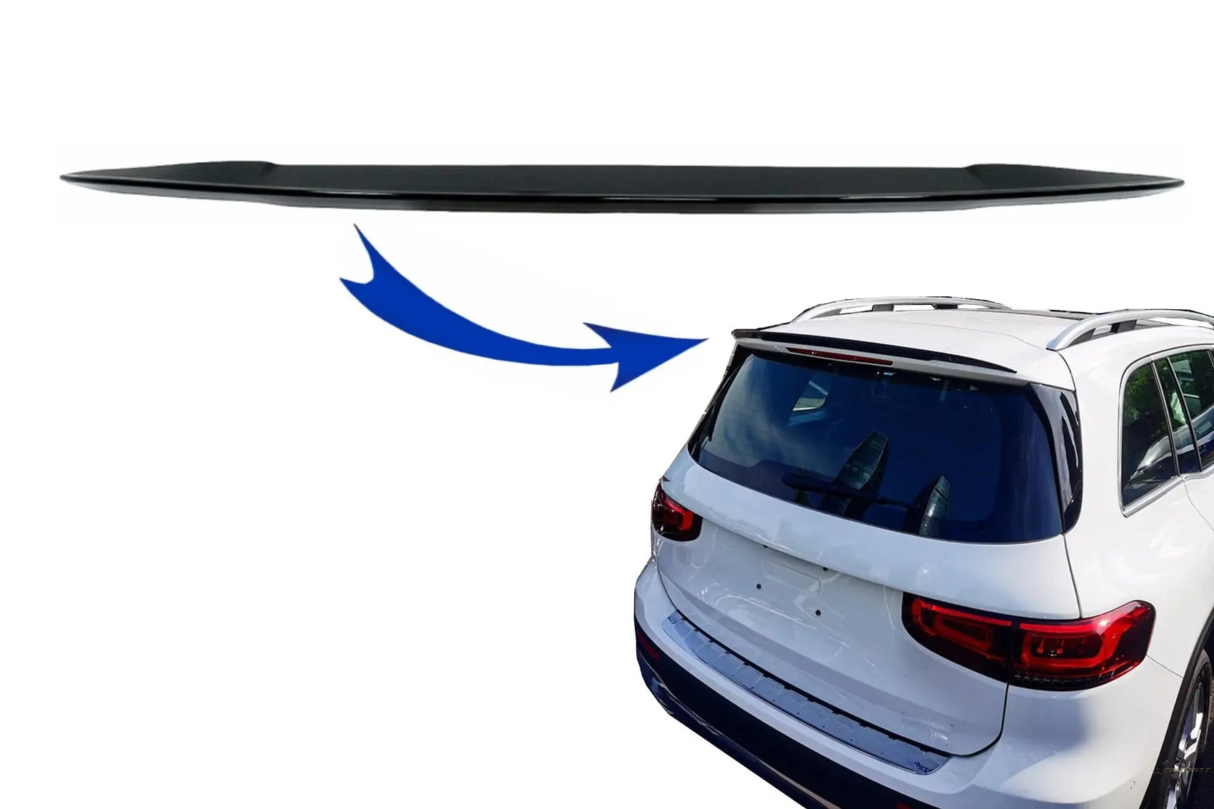 Dachspoiler Passend Für Mercedes GLB X247 (2019) Piano Black KITT