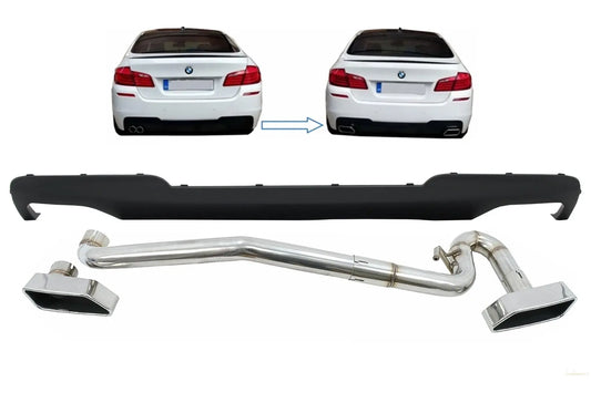 Doppelauslassluftdiffusor Für BMW 5er F10 (2011-2017) Mit Auspuffanlage M-Technik 550i Design KITT