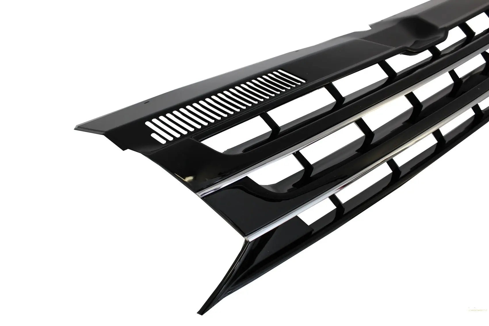 Emblemloser Kühlergrill Ohne Emblem Passend Für VW T5.1 Facelift Transporter (2010-2015) Schwarz Mit Chromstreifen KITT